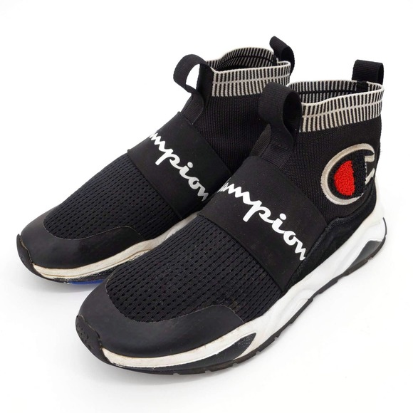 Champion Rally Pro Hi Top Sneakers Shoes Black CM100018Y Size 7Y Women's US 8.5 - Picture 3 of 10